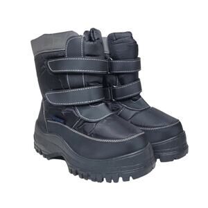 Storm Kidz Black Double Strap Snow Boots Unisex Kids sz 3 NWOT